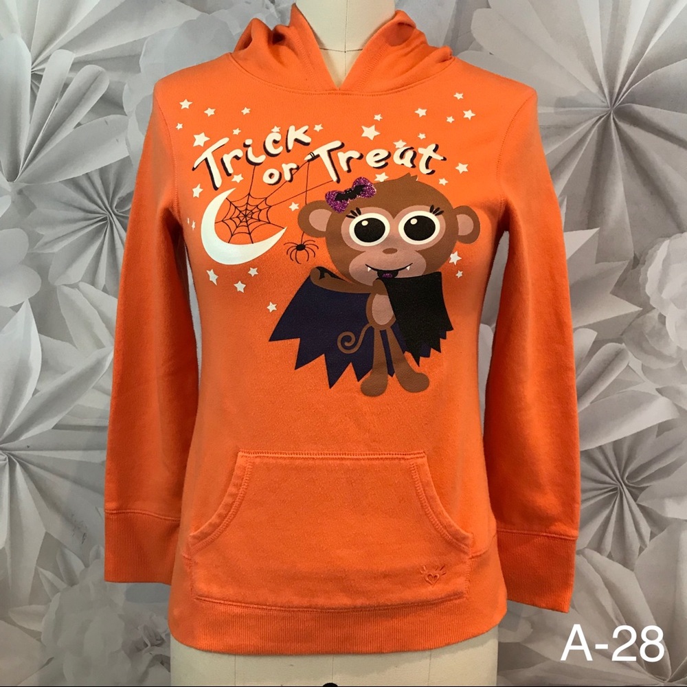 Halloween Hoodie Sweatshirt Trick Or Treat Monkey
